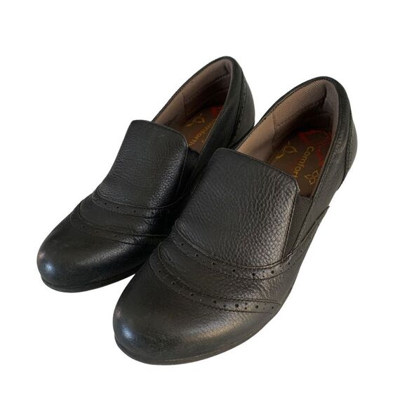 Comfortiva 8 Black Leather Slip on shoes- Women’s Pillowtop Memory Foam comfort - Picture 3 of 10